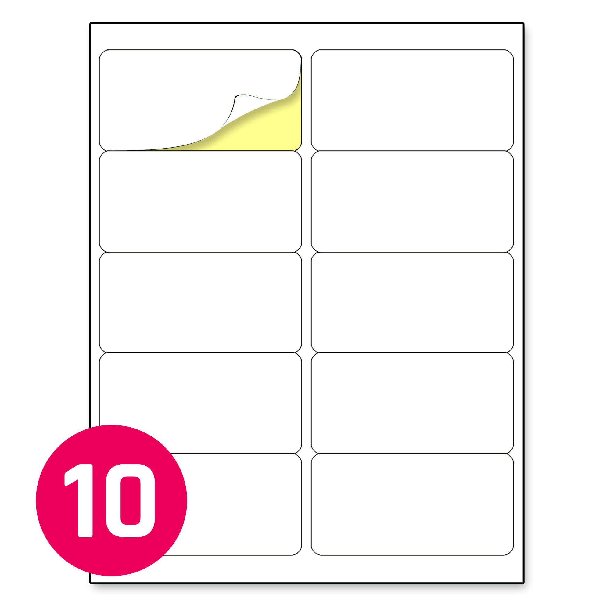2 x 4, Matte White Labels (30/150 sheets)